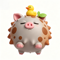 Figurine de cochon en plastique écologique promotionnelle avec figurine de canard, poupée de dessin animé peinte sur mesure, modèle OEM personnalisé pour bureau