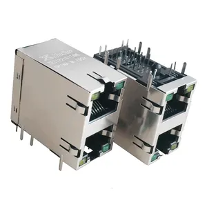 E5J88-B4L3F2-L Thiết Bị Điện Tử Giắc Cắm Mô-đun PCB Ethernet 2X1 Cổng Kết Nối RJ45 Có Đèn LED