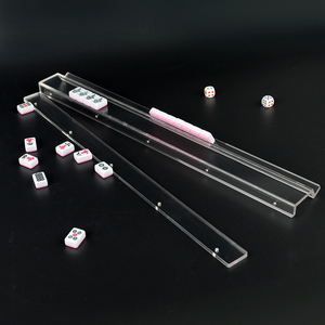 Elegante Soporte de Acrílico Transparente Personalizado para Mahjong con Empujadores, Diseño Portátil para Jugar al Mahjong Clásico - Product Image 2