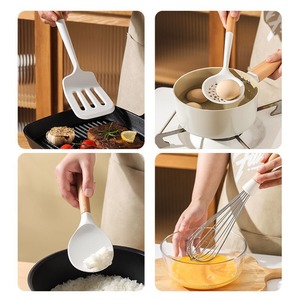 <b>Silicone</b> Cooking Utensil Set 5 Pieces Heat Resistant Food Grade Kitchen <b>Tools</b> For Nonstick Pans - Product Image 4