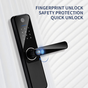 QLEUNG Smart <b>Lock</b> S802max WiFi Fingerprint Password Card <b>Key</b> Door <b>Lock</b> With Cat Eye Surveillance Wide Angle Lens - Product Image 2