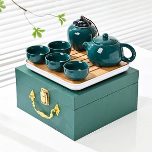 Juego de té Kung Fu Ding Ware en caja de regalo de cerámica, completo con tetera y tazas, personalizado para regalos de Año Nuevo Chino - Product Image 3