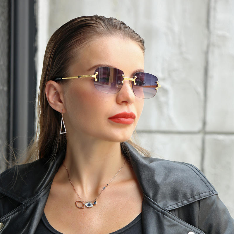 Gafas Cuadradas Lentes De Sol Sin Montura Gafas De Sol Sin Montura