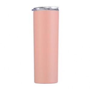 Sublimation Skinny Tumbler White Straight 20oz Stainless Steel Blank with Lid <b>Straw</b> <b>Metal</b> - Product Image 4