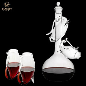 Crystal Port Postre Wine Sippers & Decanter Sherry Degustación Gafas Cena Bebida Cristalería Vasos Set 4 con jarra - Product Image 1