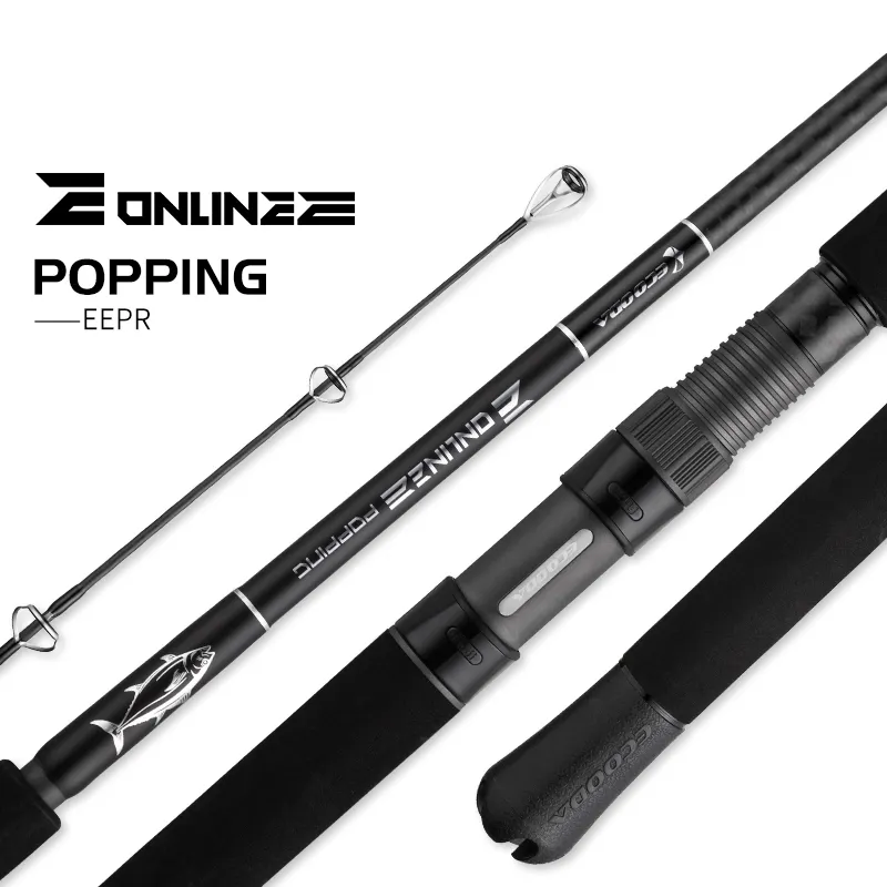 Outdoor Sports Brand Online E Series EEPR 792S/832S Fuji Guides Popping Rod Long Integrated Handle Fishing Rods