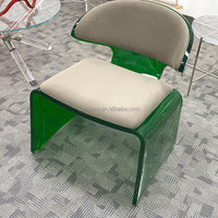 Fauteuil lounge de luxe nordique en acrylique sans accoudoirs, idéal pour hall d'hôtel, salon, café, ou projet d'aménagement intérieur.