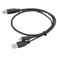 Cable Coaxial de PVC Personalizado, Doble USB 3.0 a Tipo C, para Altavoz/Micrófono/Computadora