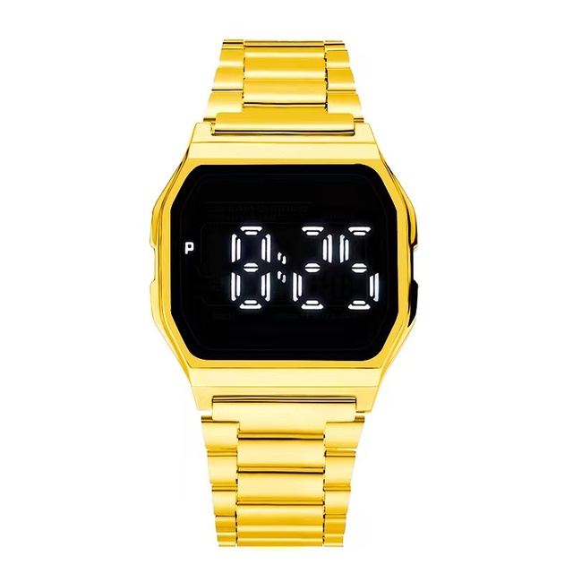 Hotsale Metal Steel Straps Watch001  LED Watch square Fashionable Electronic Watch, Use for Student Male and Female Touch Watch