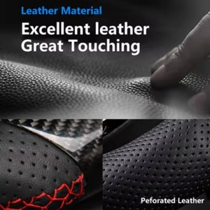 Volant en cuir de qualité supérieure compatible avec <span class=keywords><strong>Audi</strong></span> RS RS3 RS7 A3 A4 A5 A7 Q7 TT TTs R8, volant en fibre de carbone, <span class=keywords><strong>prix</strong></span> d'usine - Product Image 2