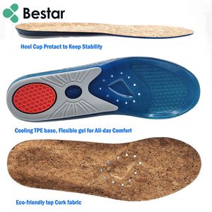 Semelle intérieure de chaussure en gel de silicone, personnalisée, avec aimant, soutien d'arc en liège, pour absorption des chocs - Product Image 4
