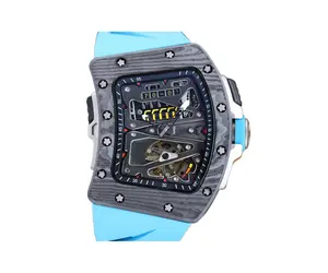 RM 2018 70-01 montre F1 creuse montres en Fiber de carbone de haut rang mouvement japonais montre pour hommes à Complication mécanique