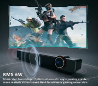 Haut-parleur 2.0 canaux 5W RMS pour Type-C, entrée RGB, contrôle par bouton, plage de fréquences 120Hz-20KHz, PMPO 5-10W pour le gaming