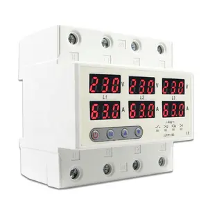 三三相可调电压电流保护器63A 60A 220V 3 P + N电压和电压调节器限流器浪涌保护