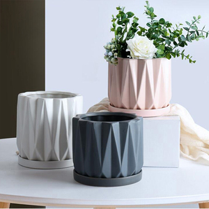 Wholesale Garden Geometric Macetas Plant Pot Flowerpot Flower Planter Elegant Planter Garden Ceramic Pots