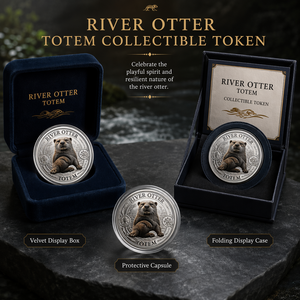 Pièce de monnaie commémorative 3D en relief personnalisée en gros, motif Otter de la <span class=keywords><strong>rivière</strong></span>, finition antique, pièce de défi, cadeau souvenir, fabrication OEM ODM - Product Image 1