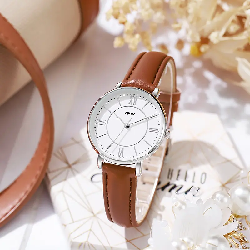 Top Style Fashion Women's Luxury Leather Band Quartz WristWatch Ladies Waterproof Watch