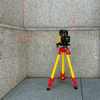 Niveau laser professionnel 5 lignes vert/rouge pour usage intérieur, batterie Li-ion en aluminium, précision 2mm/7m, alignement automatique, haute performance