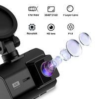 Cámara de Coche M500 de 2 Pulgadas, Doble Lente, 4K HD, DVR, GPS Inteligente, Wifi, Cámara Frontal 4K y Trasera 1080P
