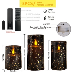 <span class=keywords><strong>Bougie</strong></span> LED sans flamme avec un motif floral à pois dorés, <span class=keywords><strong>bougie</strong></span> LED à piles avec une <span class=keywords><strong>grande</strong></span> télécommande noire - Product Image 6