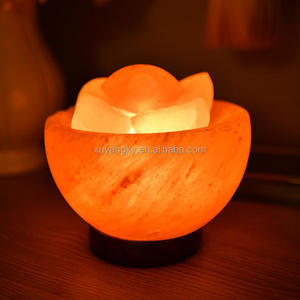 Fabbrica di vendita calda fuoco ciotola lampada di sale con pietre di sale per la decorazione d'interni - Product Image 5