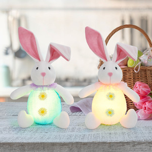 Decoración LED de <span class=keywords><strong>Conejito</strong></span> y Huevo de Pascua al por Mayor, Adorno para Ventana, Arreglo Atmosférico, Regalo de Tela, Decoraciones para Mesa de Fiesta de Pascua - Product Image 2