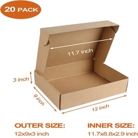 Boîtes postales moyennes de 12x9x3 pouces Mailer en carton ondulé brun pour l'emballage de papier de petite entreprise