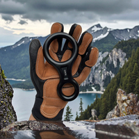 Gants de rappel en cuir de vache, gants d'escalade, gants de montagne, résistants à l'usure, pour l'escalade en descente rapide, entraînement à la descente, descendeur de corde