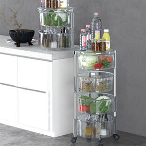 Support de rangement en plastique rotatif, organisateur de cuisine à plusieurs niveaux, réglable, pour Fruits et légumes, articles divers - Product Image 2