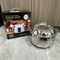 Marmite de cuisson multifonction en acier inoxydable à double paroi, capacité 4L, pour le commerce extérieur