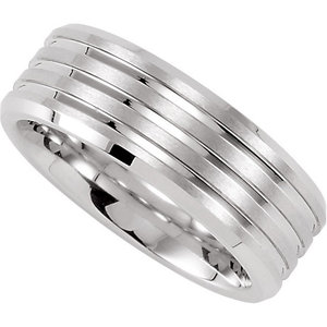 Anillos <span class=keywords><strong>de</strong></span> Cobalto, Cromo y <span class=keywords><strong>Molibdeno</strong></span> para Hombre, con Acabado Pulido Brillante y Ranurado - Product Image 4