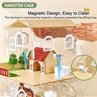 Nouvelle cage à hamster en acrylique 12-en-1 avec design respirant, tunnel à deux ou trois niveaux et boîte à roulettes, emballage inclus