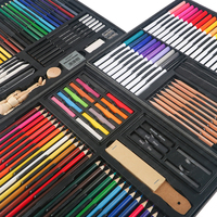 Set de Dibujo SINOART Deluxe de 140 Piezas con Técnicas Mixtas, Marcadores de Acuarela, Lápices de Colores para Bocetos, Lápices de Acuarela y Pasteles Suaves