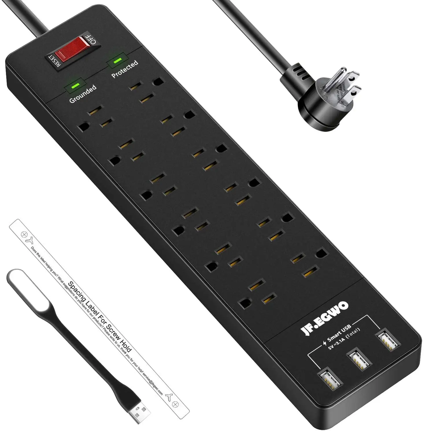 12 Outlets Power Strip En 3 Snelle Opladen Multi Outlet Plug Stopcontact Met <span class=keywords><strong>Universele</strong></span> Strip Usb Charger