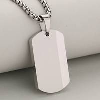 Pendentif personnalisable en acier inoxydable sablé bicolore, style streetwear de luxe, polyvalent, gravable, pour homme – Nouvelle collection en promotion