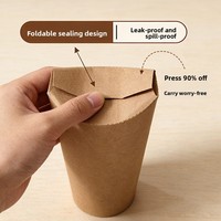 Gobelets en papier kraft jetables, personnalisés, imperméables et résistants à l'huile, pour frites, adaptés à l'emballage de plats à emporter
