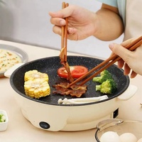 Poêle électrique multifonction de 22/26/30cm, poêle Non collante, Grill de cuisson, rôtissoire, Barbecue, outil de cuisine EU