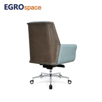 EGROspace Fournisseur Professionnel Chaise de Bureau Exécutive en Cuir Pivotante Ergonomique à Dossier Moyen Inclinable en Bois Durable