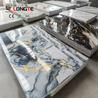 Longte – Panneaux et plaques murales en PVC effet marbre, revêtement UV haute brillance, pour décoration intérieure multi-styles