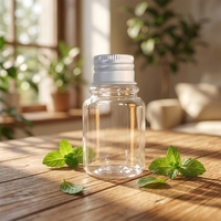 Bouteilles distributrices transparentes personnalisées en PET de 35 ml à large ouverture pour cosmétiques, avec bouchons en aluminium, vides, pour échantillons liquides