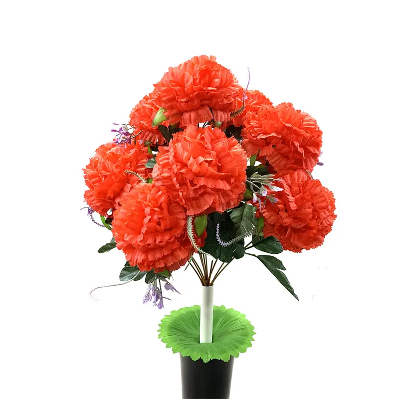 도매 DIY 웨딩 부케 테이블 센터 피스 레드 시뮬레이션 꽃 인공 꽃 판매 장식 꽃과 화환