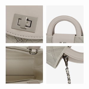 Bolso de Mujer de Piel de Cocodrilo <span class=keywords><strong>con</strong></span> Malla Bordada, Bolso de <span class=keywords><strong>Mano</strong></span> y Hombro de Cuero Genuino, Venta al Por Mayor de Fábrica - Product Image 6