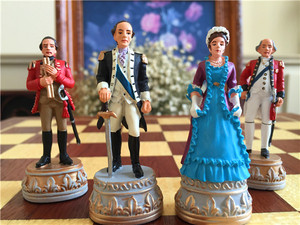 Chessmen personalizado <span class=keywords><strong>Guerra</strong></span> <span class=keywords><strong>DE</strong></span> LA <span class=keywords><strong>Independencia</strong></span> americana ajedrez George Washington Chess figura Men Set - Product Image 3