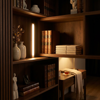 Lampe LED magnétique sans fil rechargeable pour armoire en bois massif avec détecteur de mouvement, éclairage intelligent sous armoire