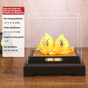 Scultura Artistica in Resina a Forma di Cavallo Dorato Rushen - Decorazione Domestica Buddista a Forma di Pesca, Regali di Compleanno per Anziani - Product Image 5