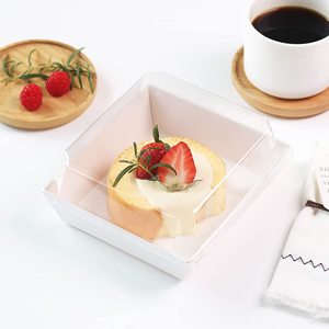 Venta al por mayor Kraft Sandwich Slice Cake <span class=keywords><strong>Cookie</strong></span> 5 pulgadas blanco cuadrado desechable alimentos contenedores panadería cajas - Product Image 5