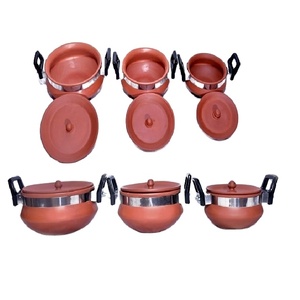 プレミアムガラス調理器具セット粘土デグチハンドル付きインド料理用 - Product Image 2