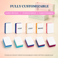 Set Mahjong Mutiara Oranye Kustom 3 Lapis Resin untuk Permainan Meja Santai dan Pertemuan Keluarga