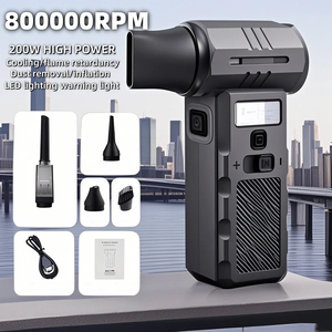 Portable <b>USB</b> Rechargeable 2 in 1 Violent Turbo Fan with LED Light High Speed Mini Air Blower for <b>Keyboard</b> Cleaning and Outdoor - Product Image 4