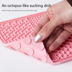 Pet <strong>Silicone</strong> Licking <strong>Mat</strong> with Suction Cup &amp; Scraper, Slow Feeder Lick Pad for Dogs Cats Anxiety Relief - Product Image 3